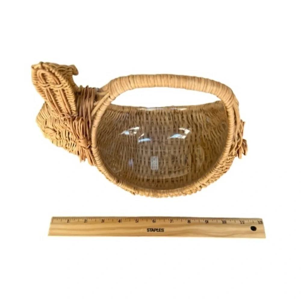Late 20th Century Vintage Wicker Rabbit Bunny Basket